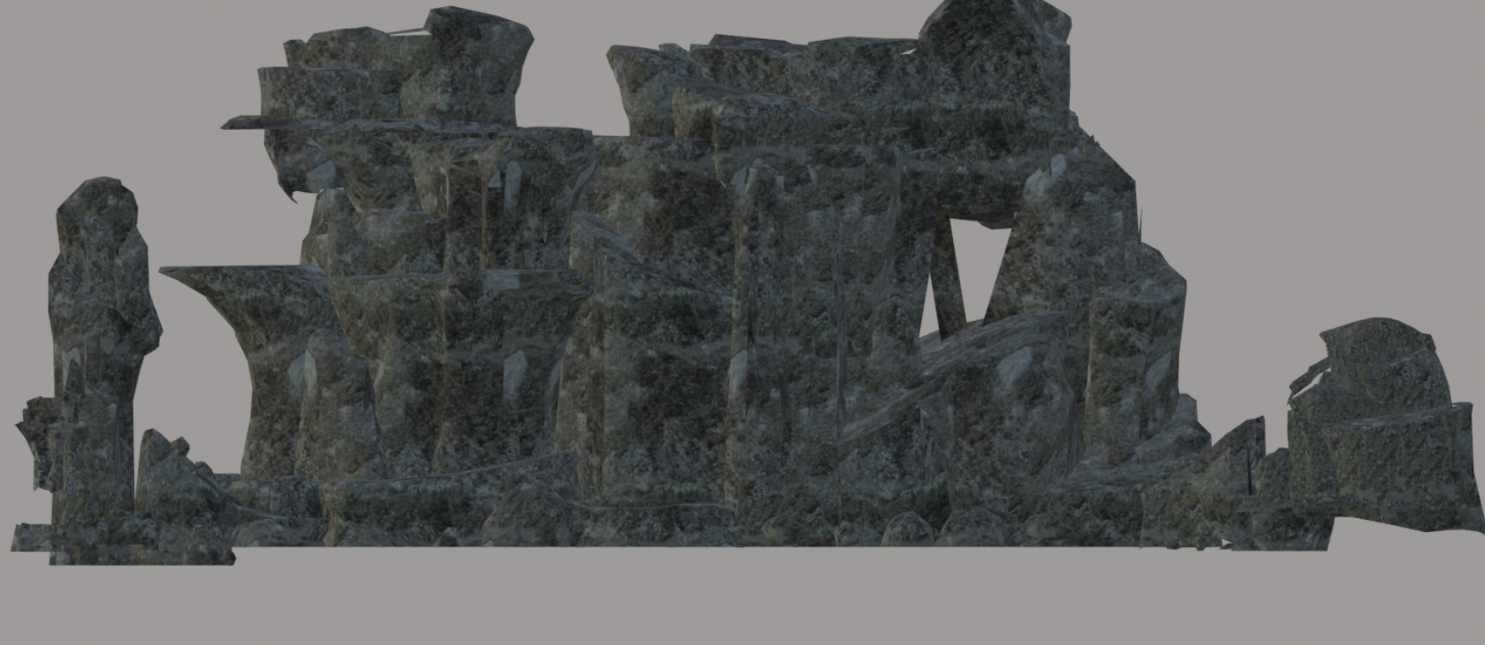 正确的礁石模型，UV重复生效