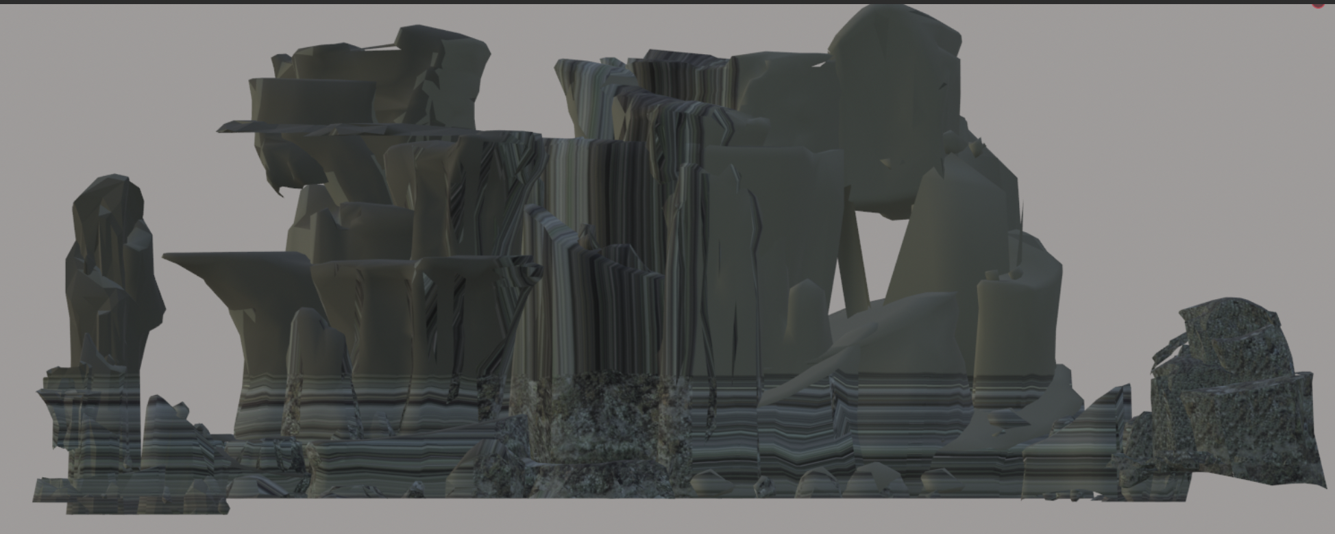 错误的礁石模型，UV重复不生效