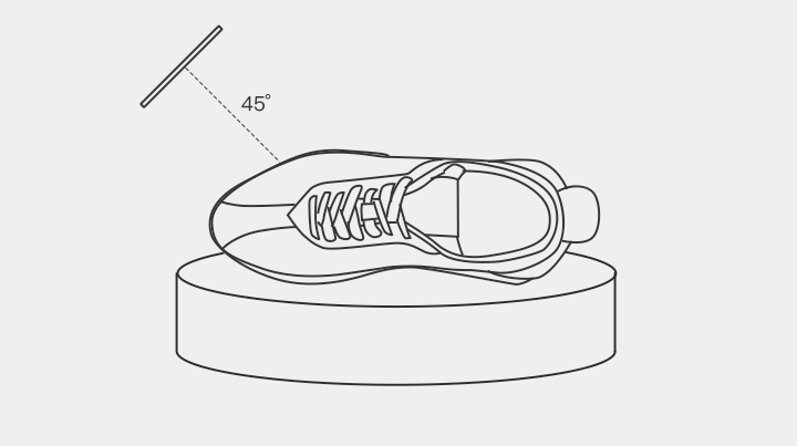 图有误，鞋子依然平放