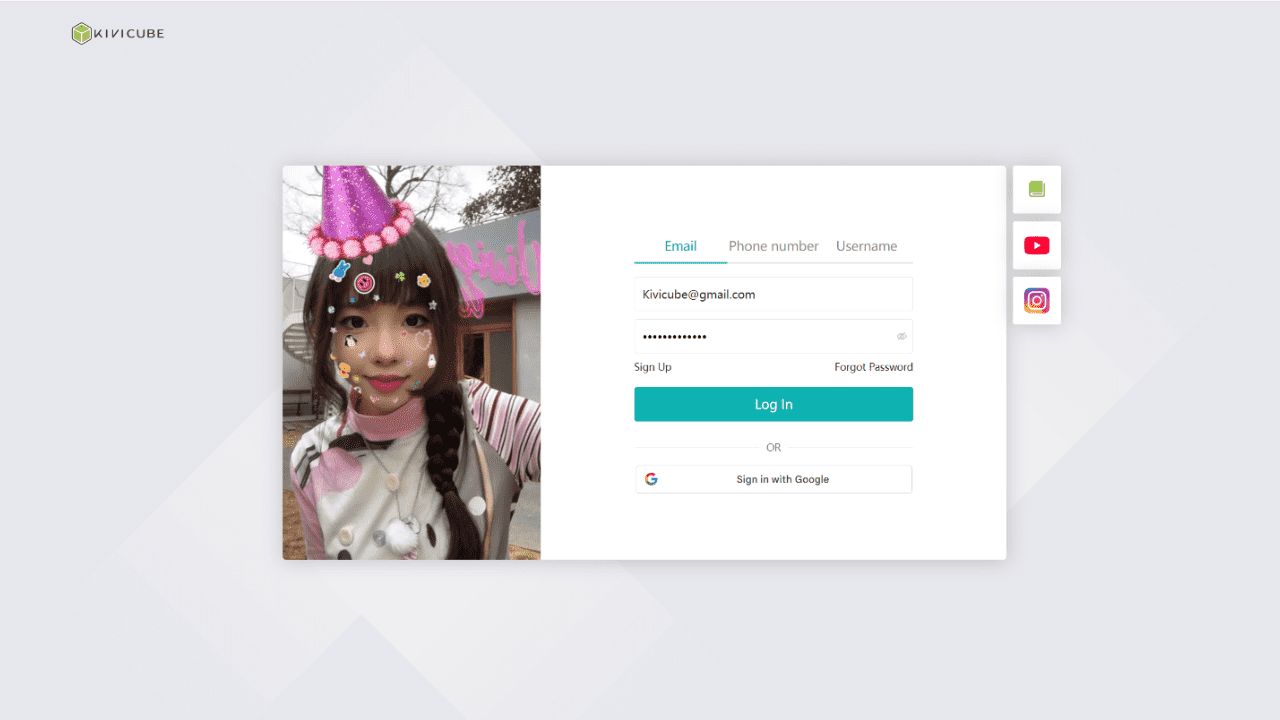 Create a free account on Kivicube