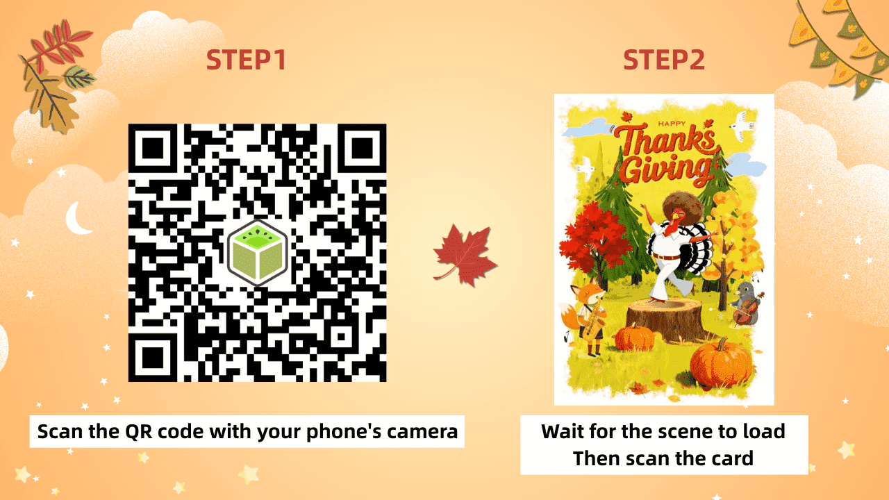 Scan the QR code to launch the AR Thanksgiving