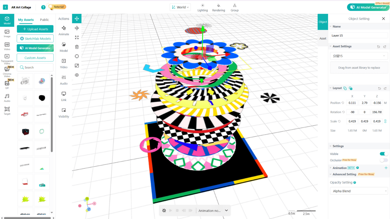 Kivicube's Intuitive AR Creation Page.