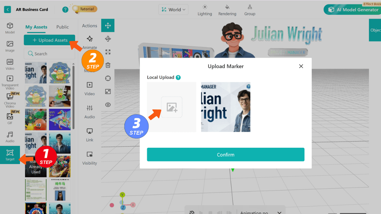 Swap the target image for your business card