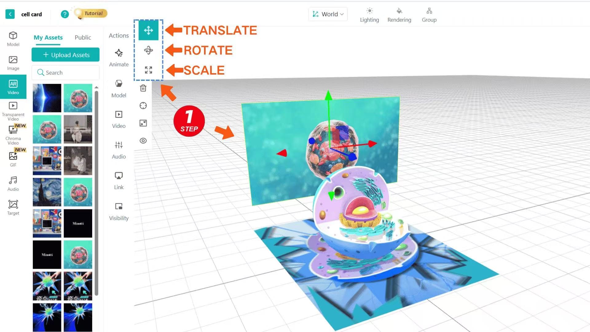 Use the Transform tool to Build Your WebAR Scene