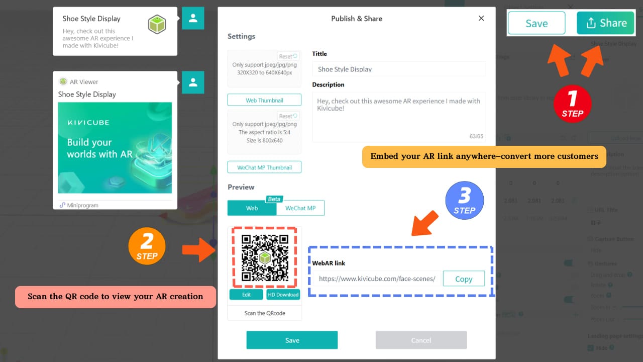Scan the QR code to experience your first AR product visualization