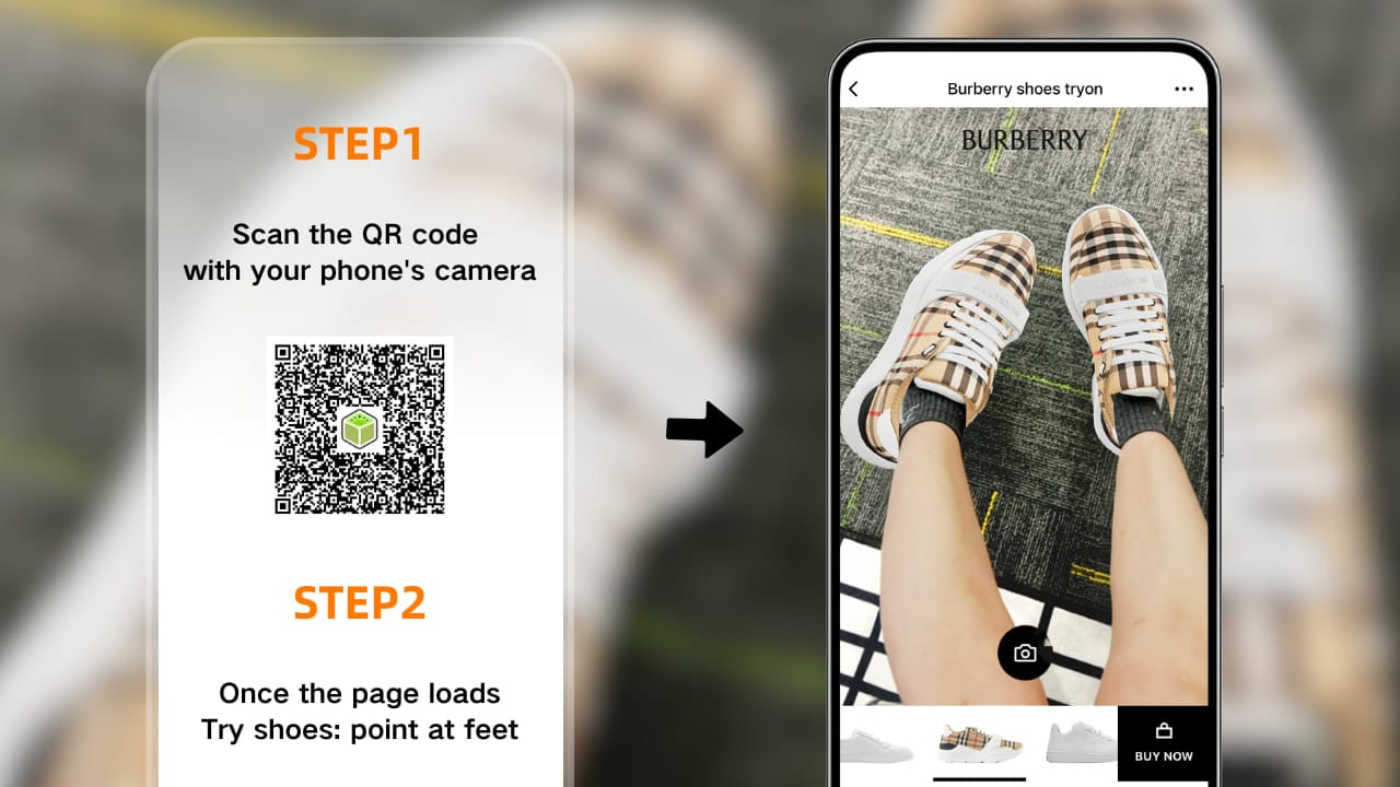 Burberry AR Footwear Try-on created with kivicube