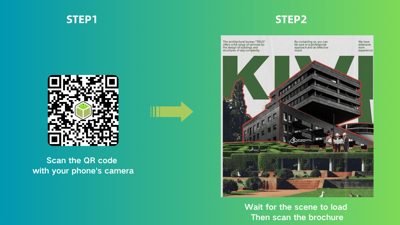 WebAR Brochure Experience made with Kivicube