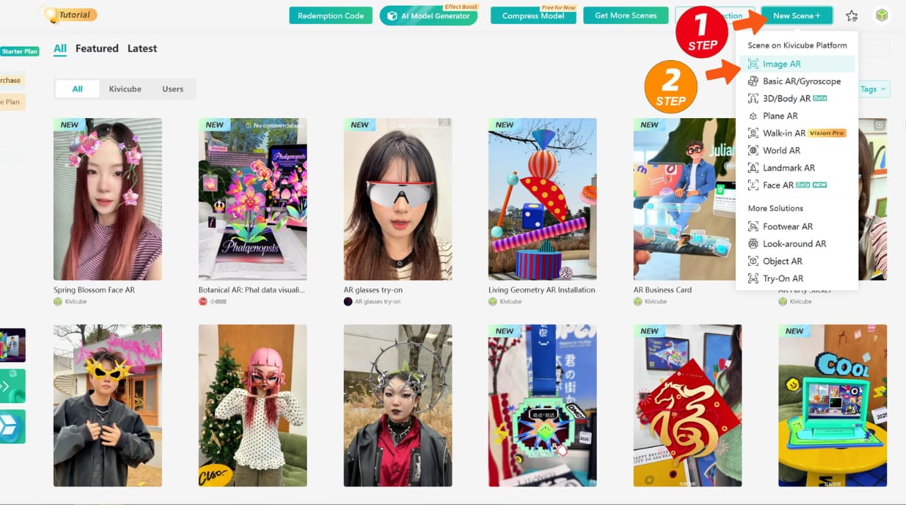 Create a imageAR scene in Kivicube