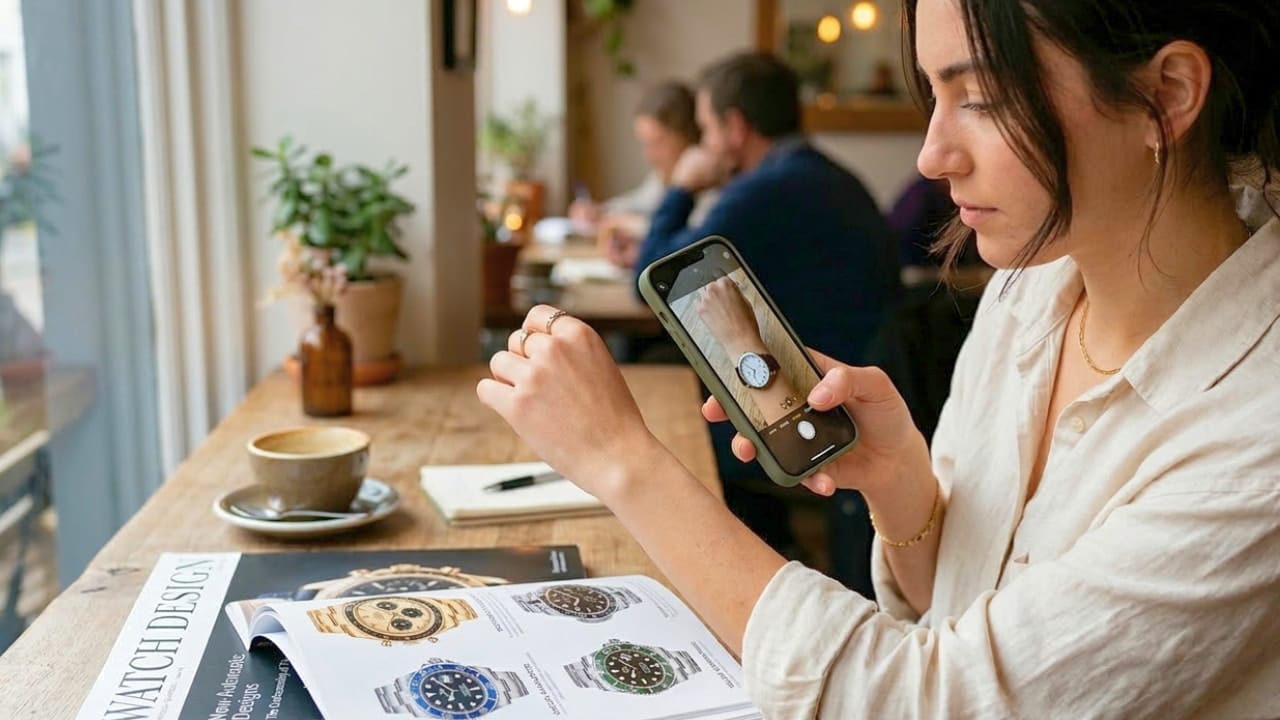 Scan the magazine to activate the AR try-on experience