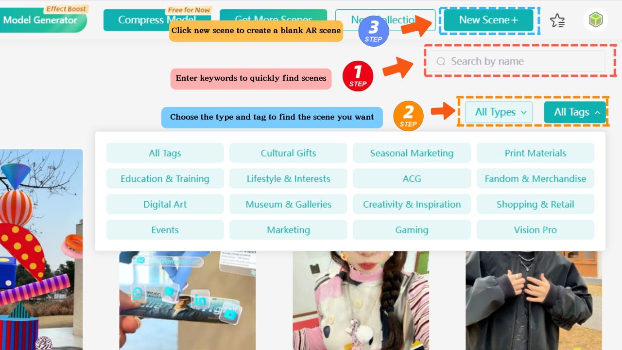 Quickly find the template you want in kivicube