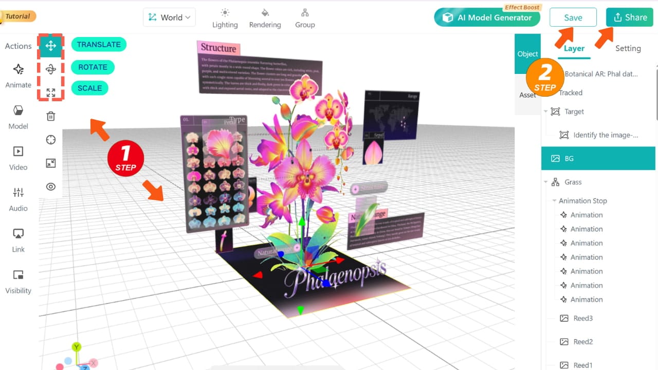 Creating AR with Kivicube visual editor