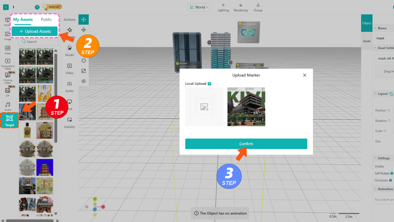 Upload your target image in Kivicube’s AR editor