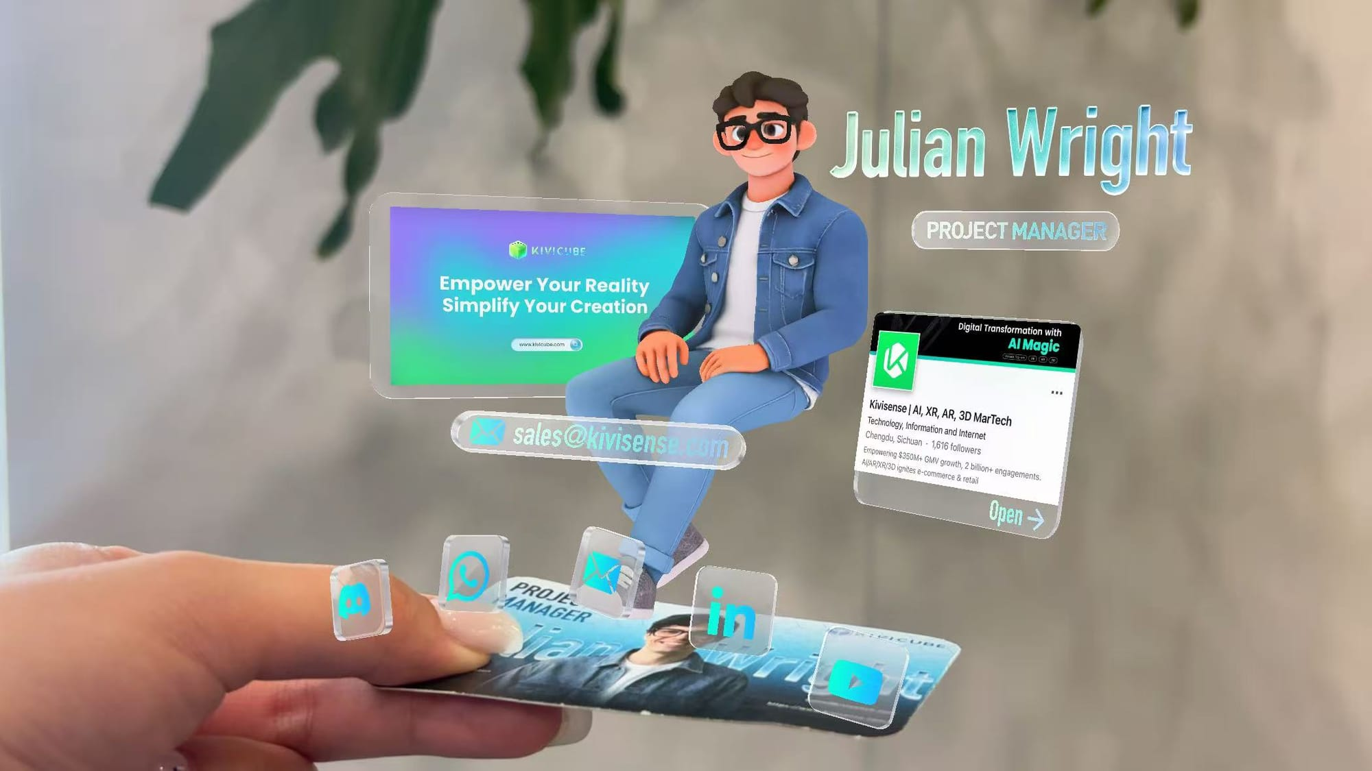 WebAR business card made with Kivicube