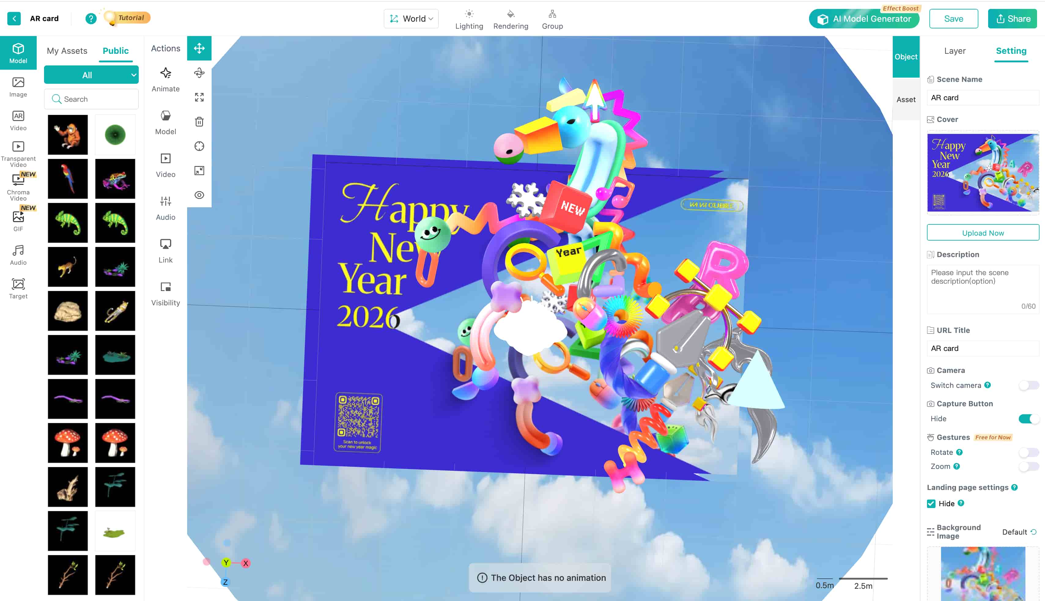 Using Kivicube’s AI tools to design an interactive Year of the Horse AR artwork