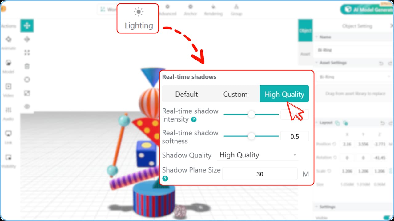How to Add High-Quality Shadows for Your Assets in Kivicube's AR Editor