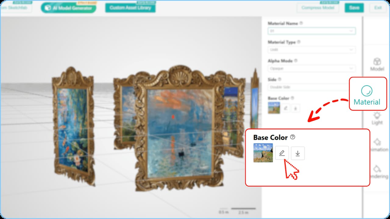 How to Download Model Textures in the Kivicube AR Content Editor