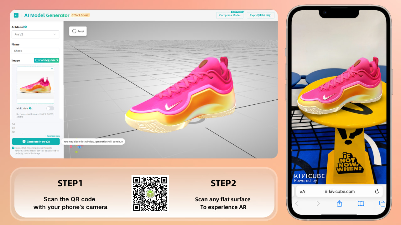 Kivicube Gen AI: Image-to-3D for Faster AR Marketing Campaigns