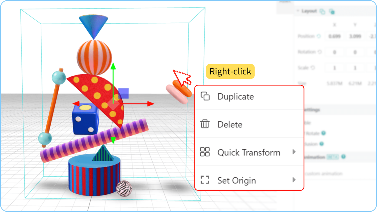How to Use Right-Click Quick Actions in the Kivicube AR Editor
