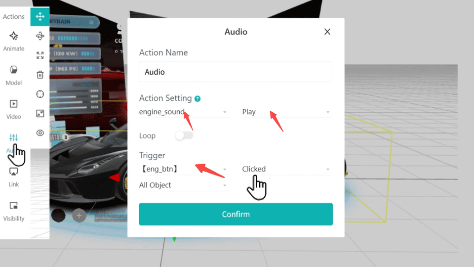 Add Audio to AR Car Scene