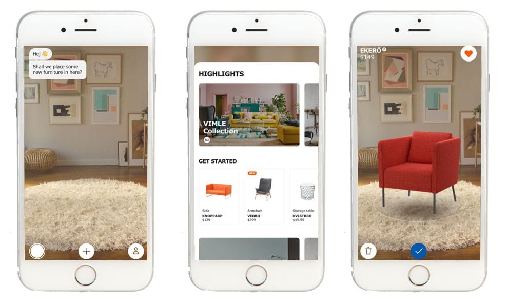 Ikea AR furniture placement showcase