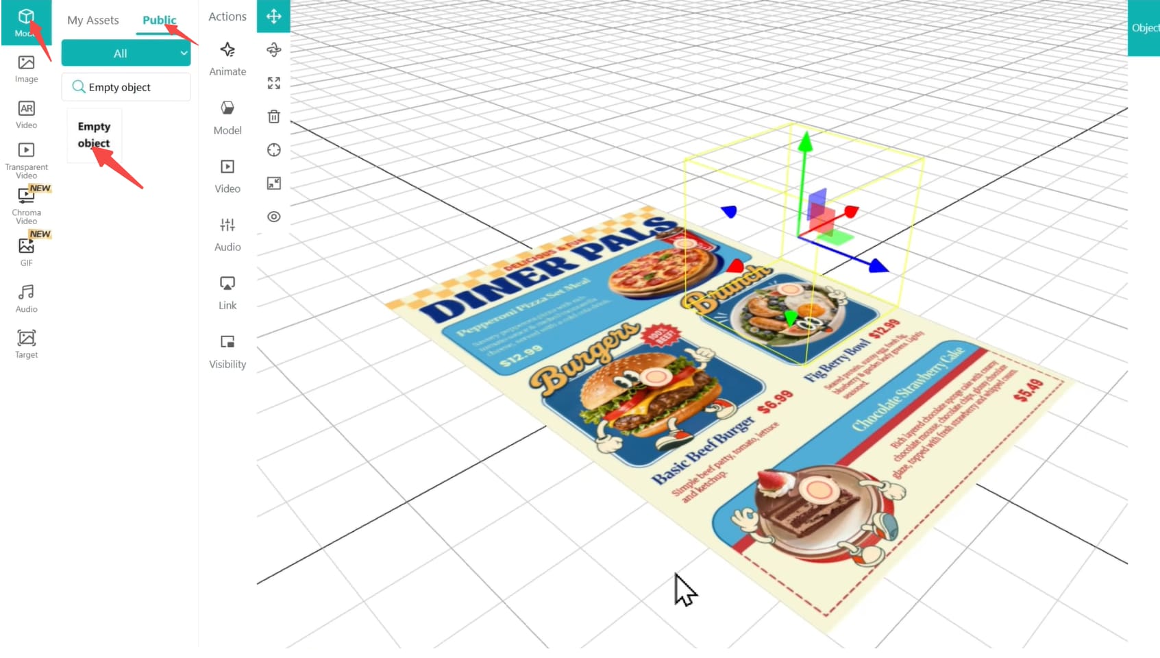Place Empty Object into Brunch POI Point for Easy Tap