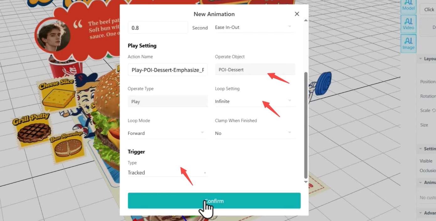 POI Point in AR Menu Setting