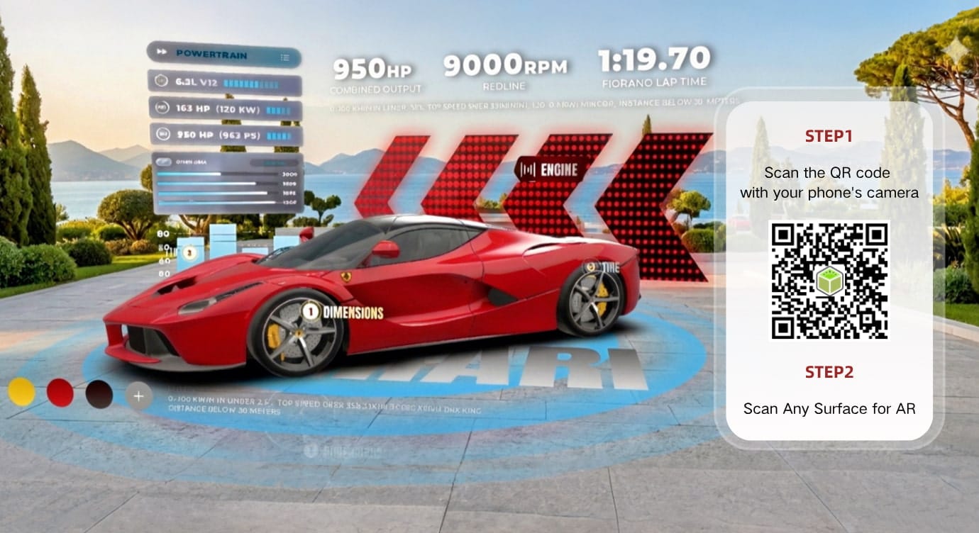 Show the AR Car Experience and QR Code