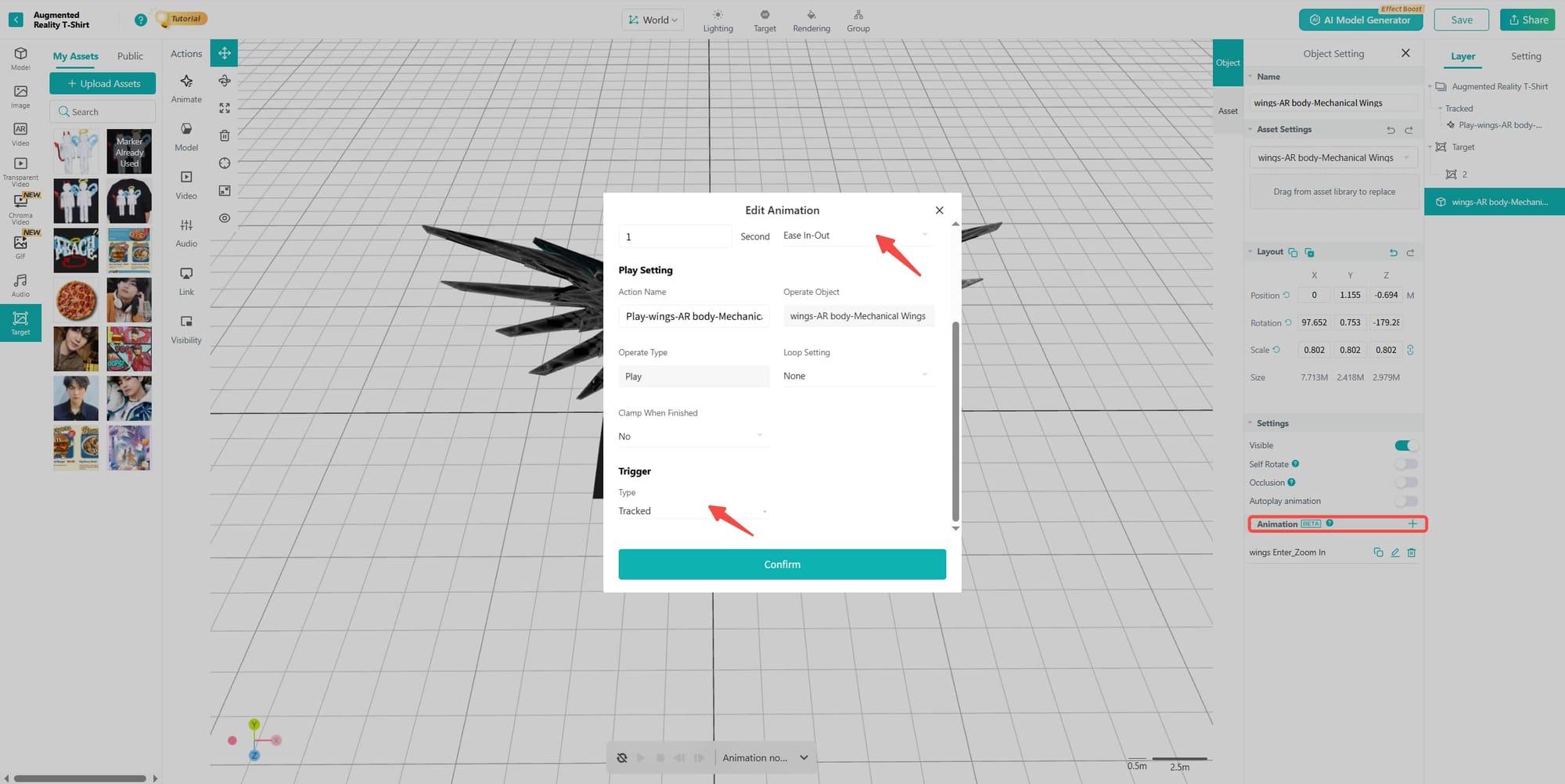 T-Shirt Augmented Reality Step Add Assets Animation