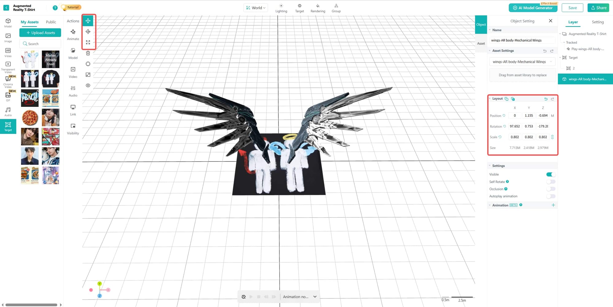 T-Shirt Augmented Reality Step Position Assets