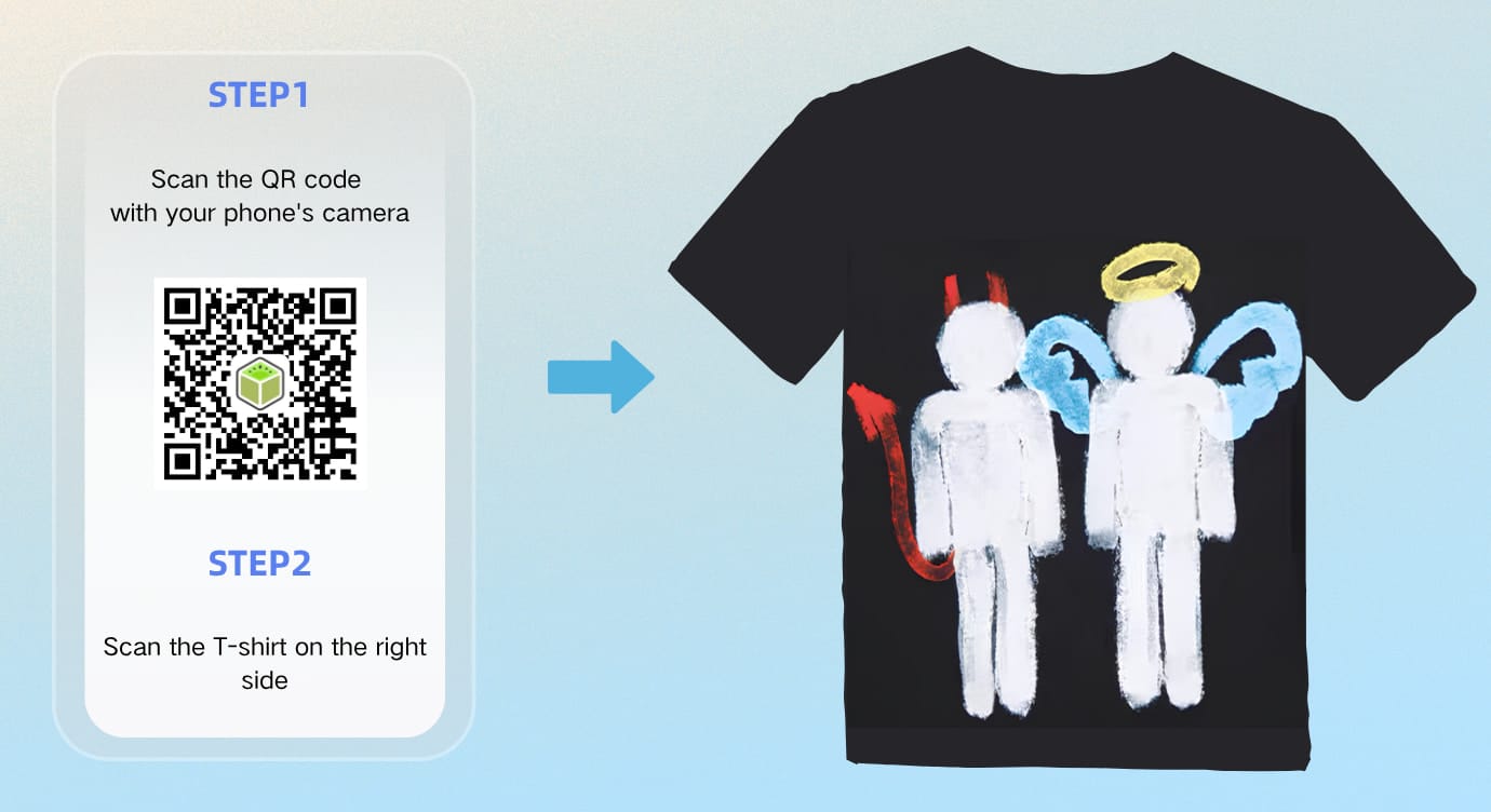 T-Shirt Augmented Reality Try CTA and QR Code