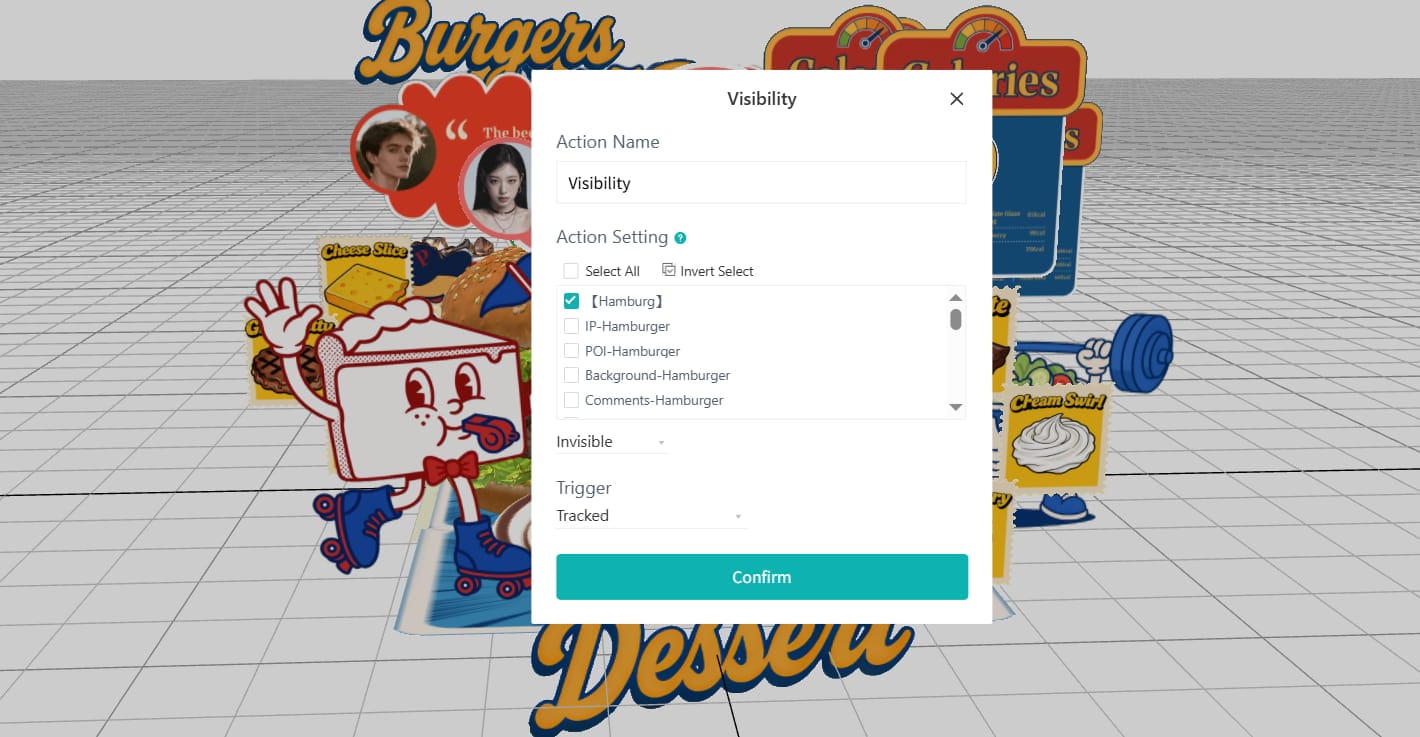 Visibility Details of AR Menu Group