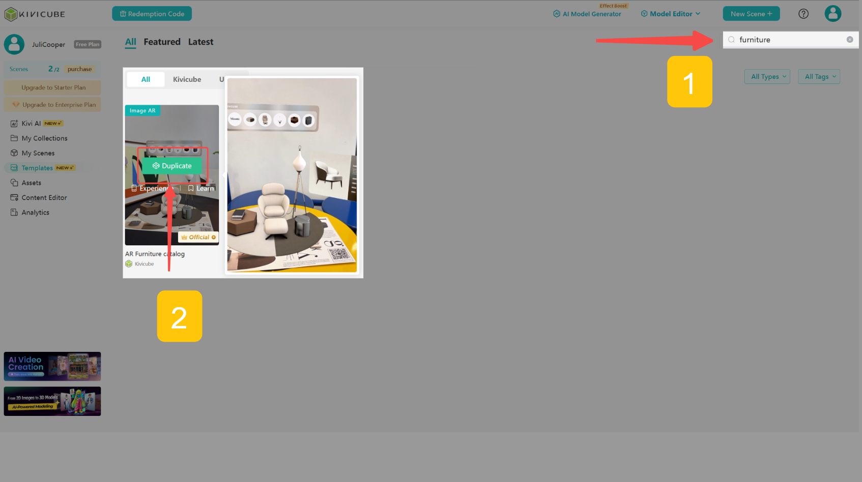 Duplicate AR Furniture Placement Template