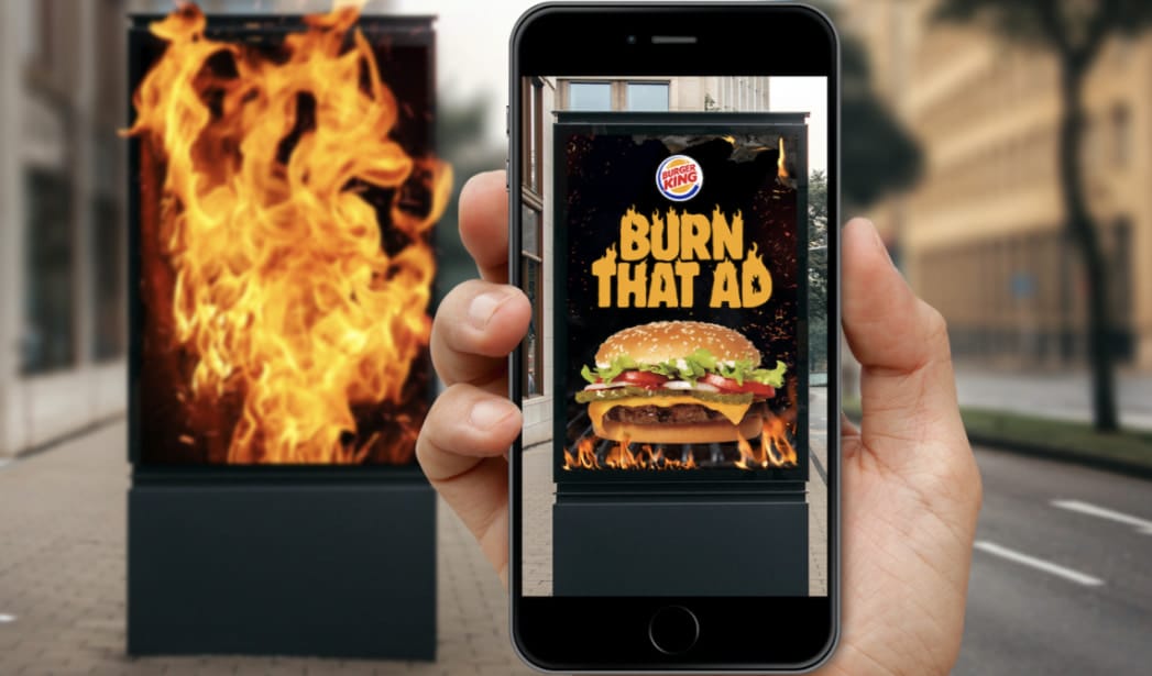 AR for Restaurants Example Burger King Burn That AD