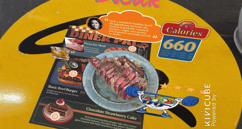 AR for Restaurants Kivicube Sample Digital Menu Display