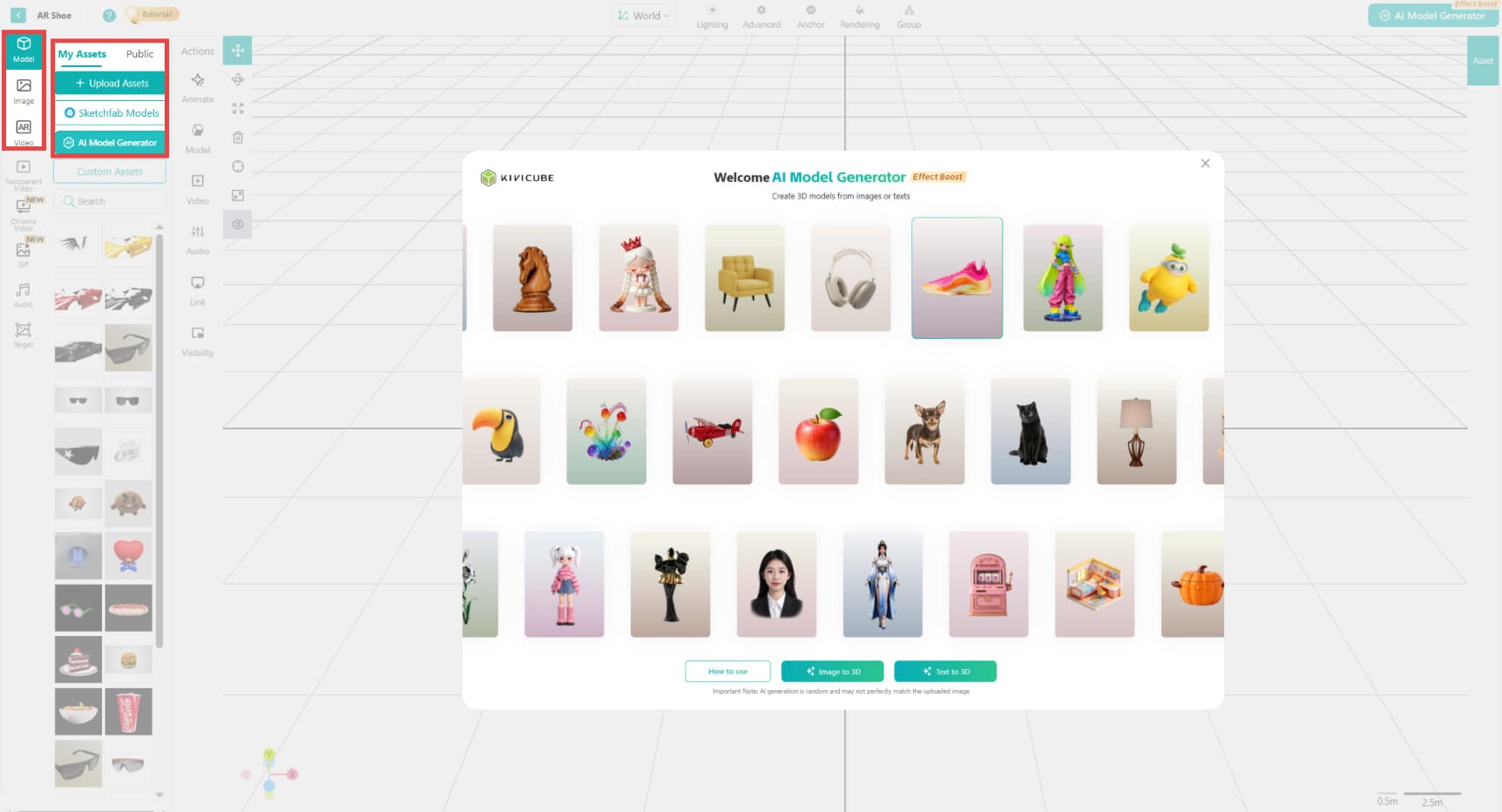 AR Product Visualization Upload AR Shoe Assets