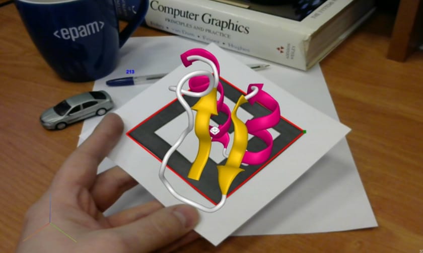 Augmented Reality Biology Example EPAM Molecular Visualization