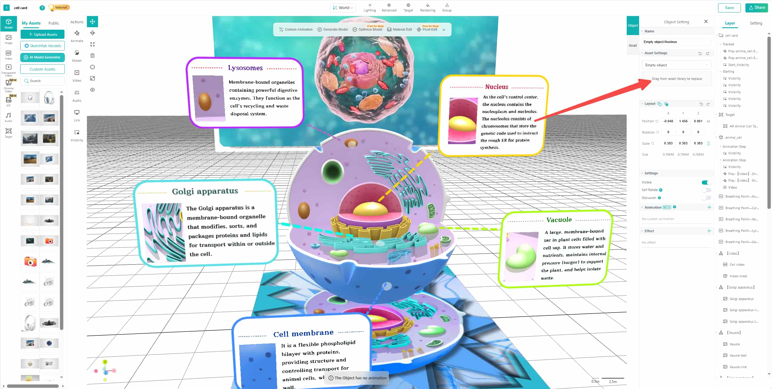 Augmented Reality Biology Replace Assets