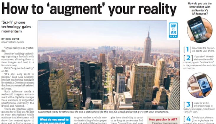 Augmented Reality Newspaper Case Amnewyork Metaio