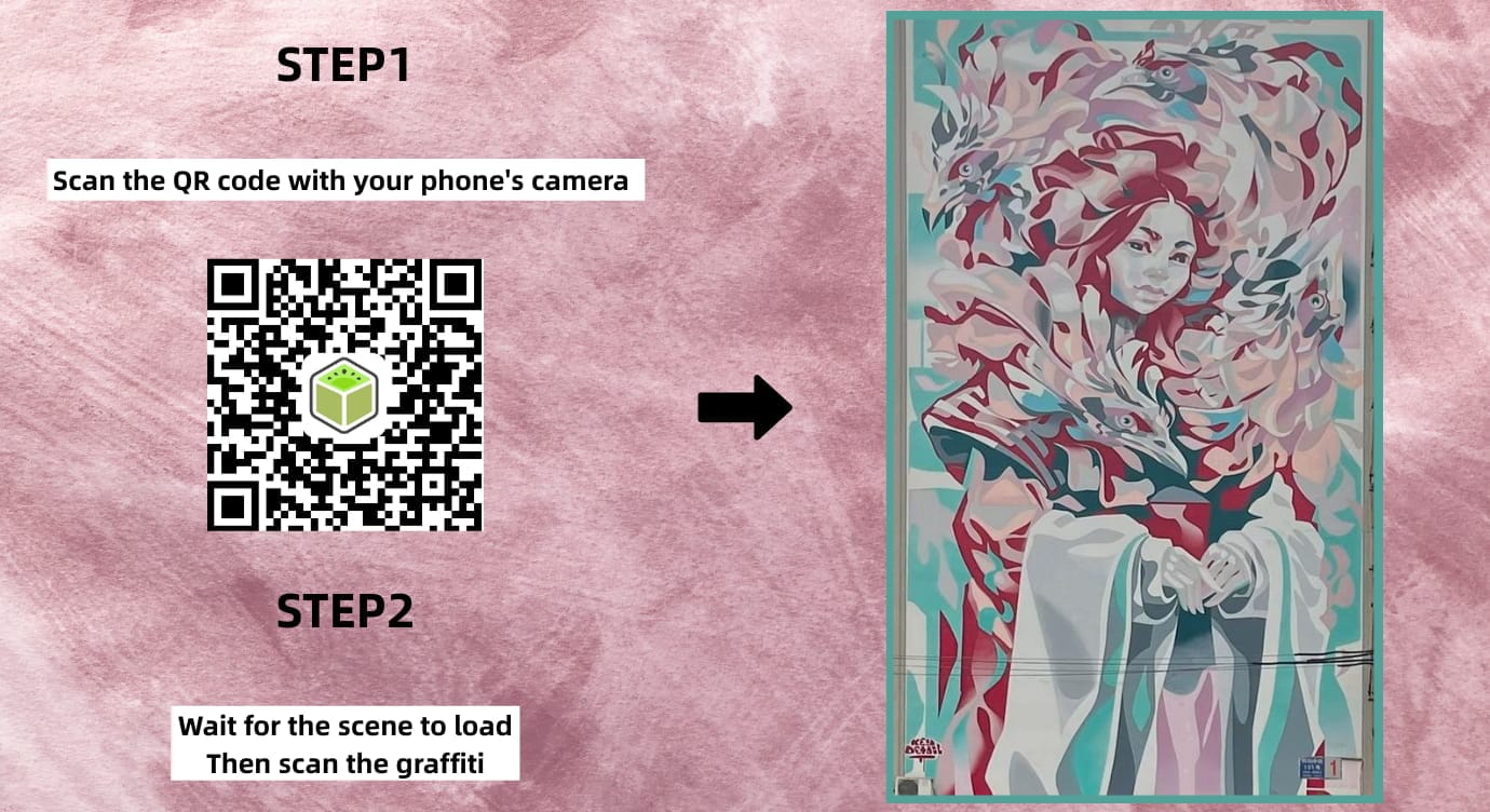 Graffiti Augmented Reality Kivicube Share and Scan AR Code