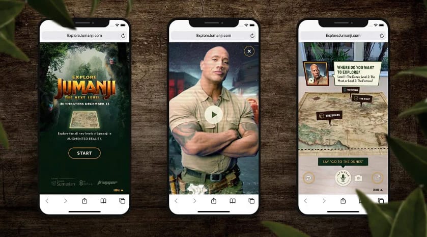 Web Based AR Exmaples Jumanji Promotion
