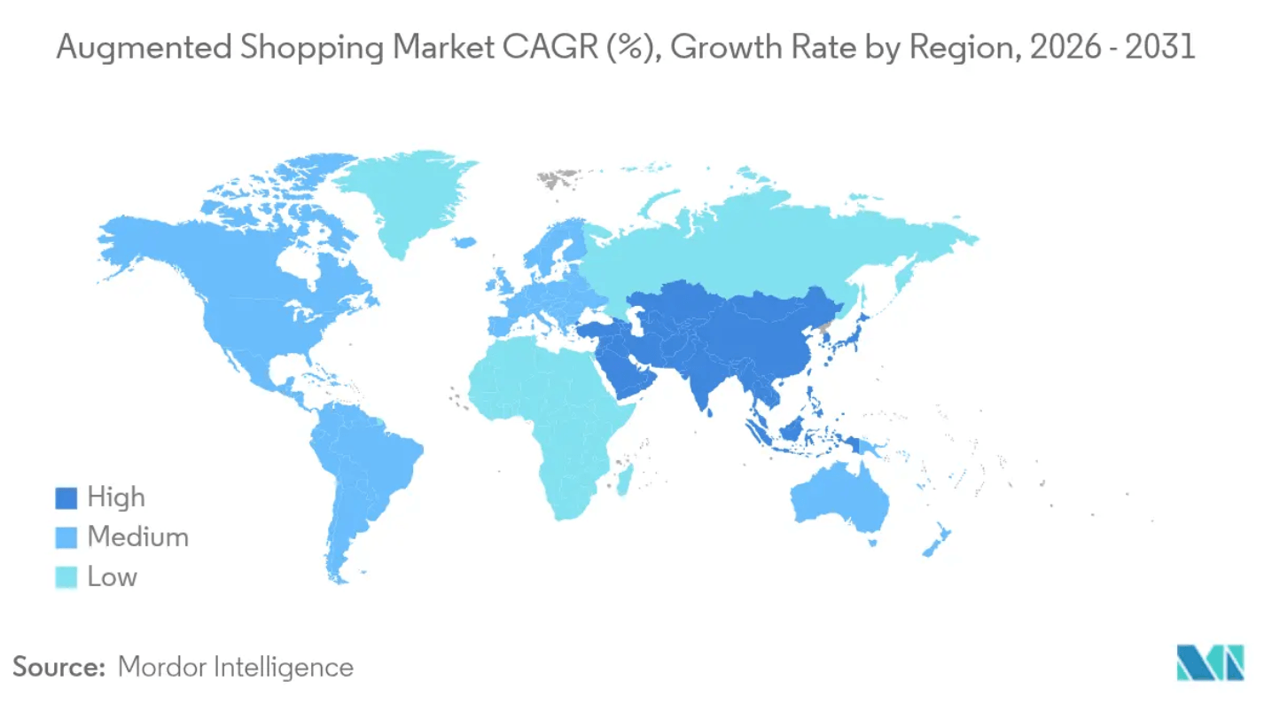AR Shopping Market Growth Rate by Region