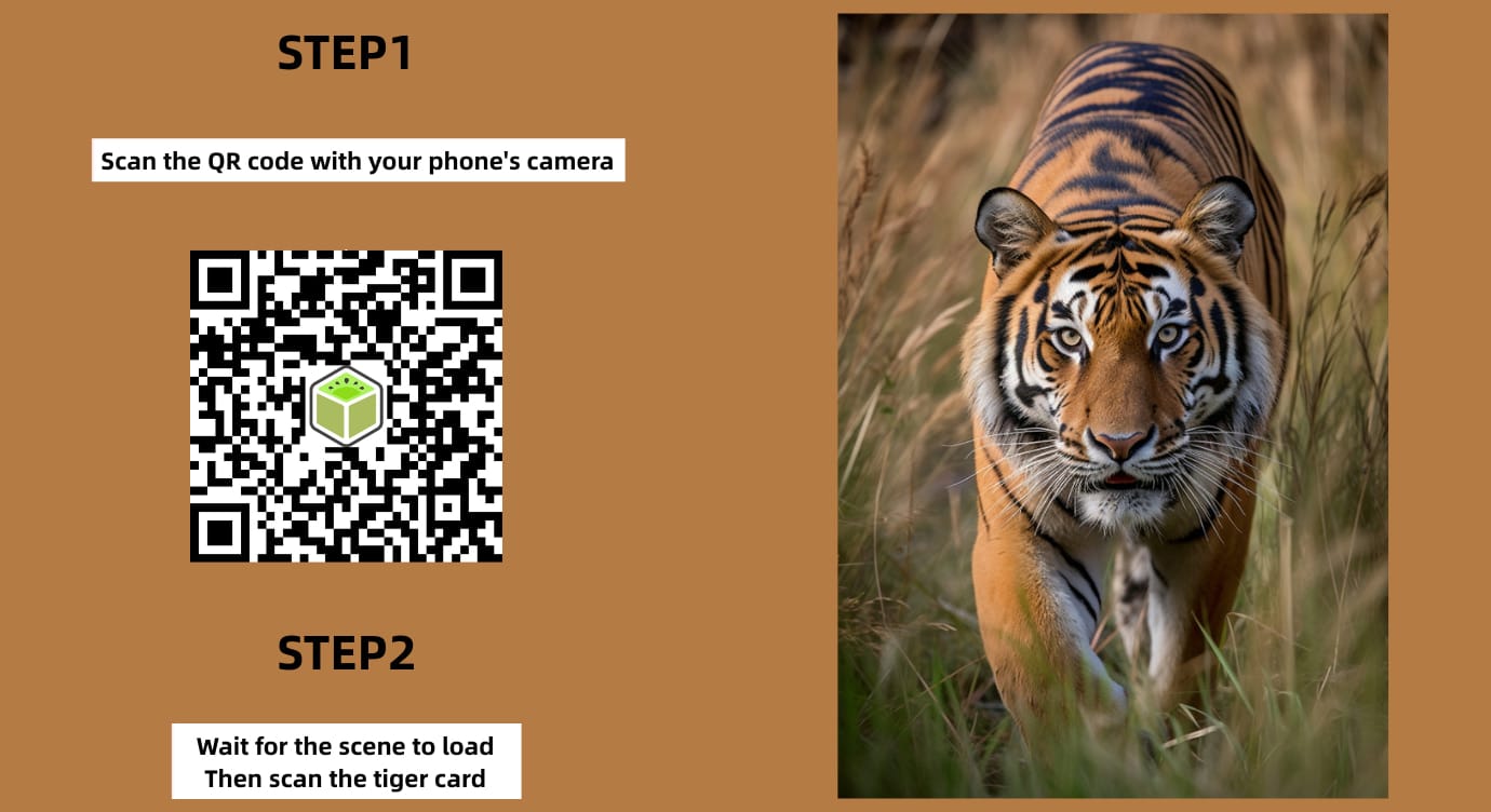 Augmented Reality Animal Kivicube Image QR Code Try