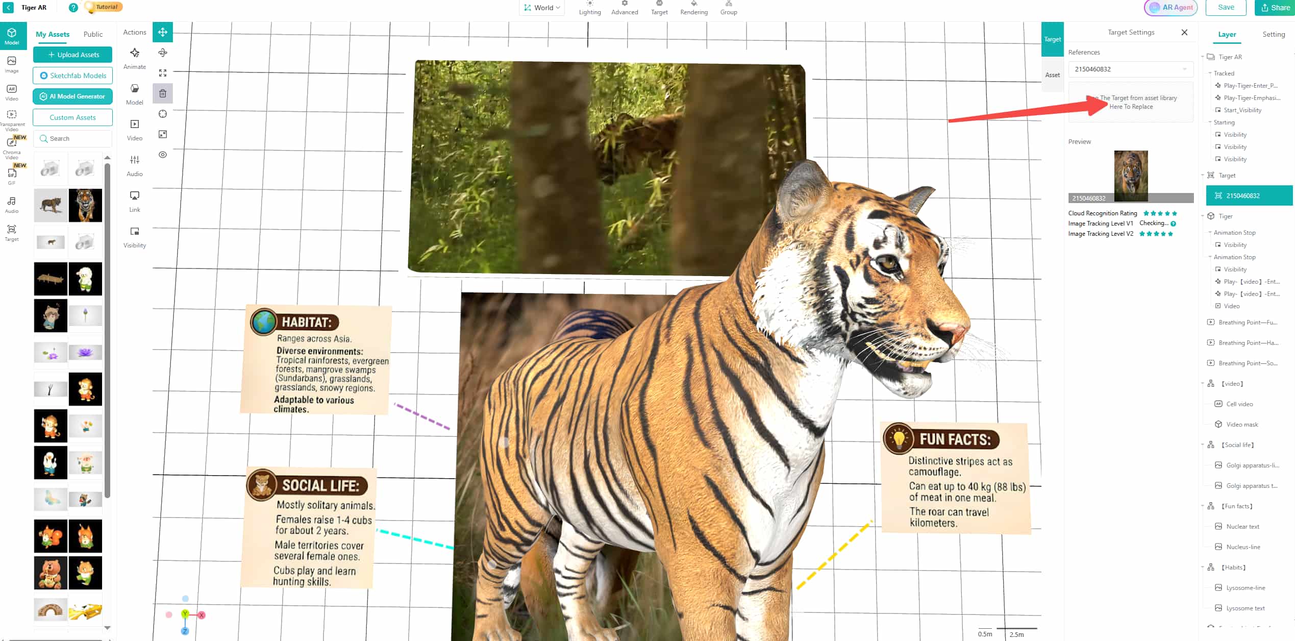 Augmented Reality Animal Kivicube Replace Assets