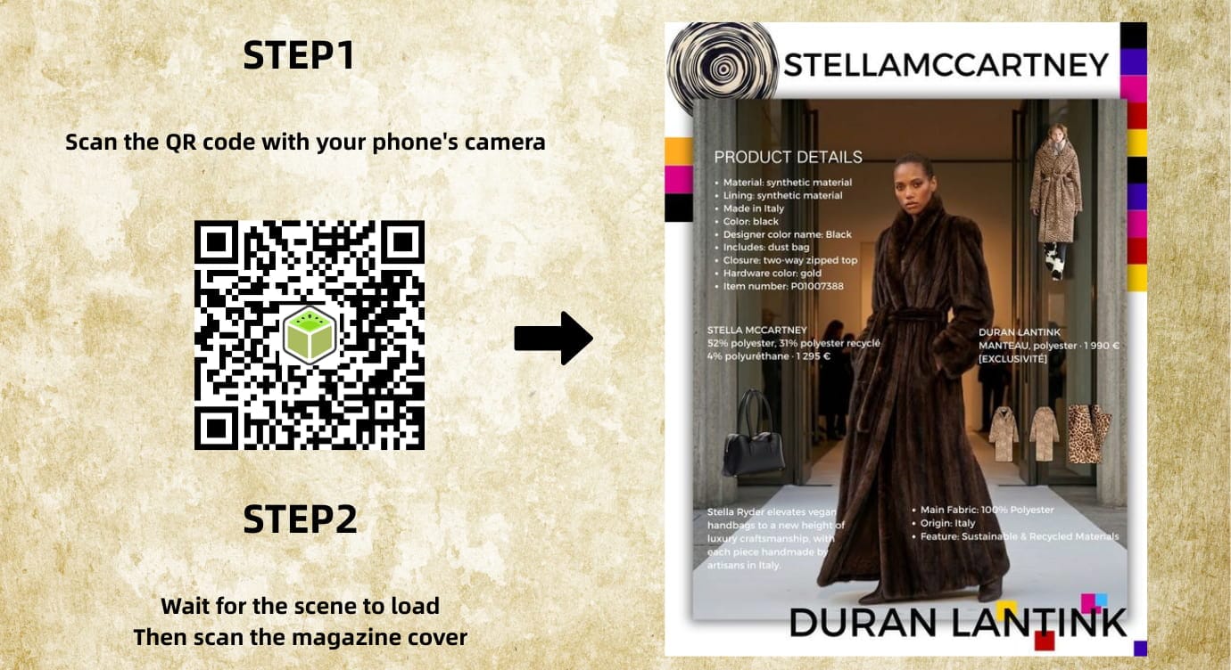 Augmented Reality Fashion Kivicube Share QR Code AR Scene