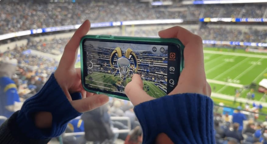 Augmented Reality Sports Example Los Angeles Rams Stadium AR
