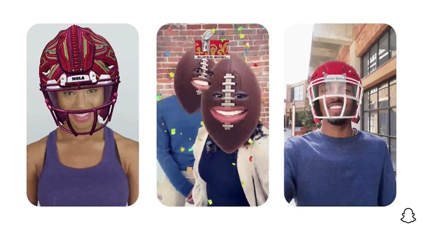 Augmented Reality Sports Example Superbowl Snapchat Filter