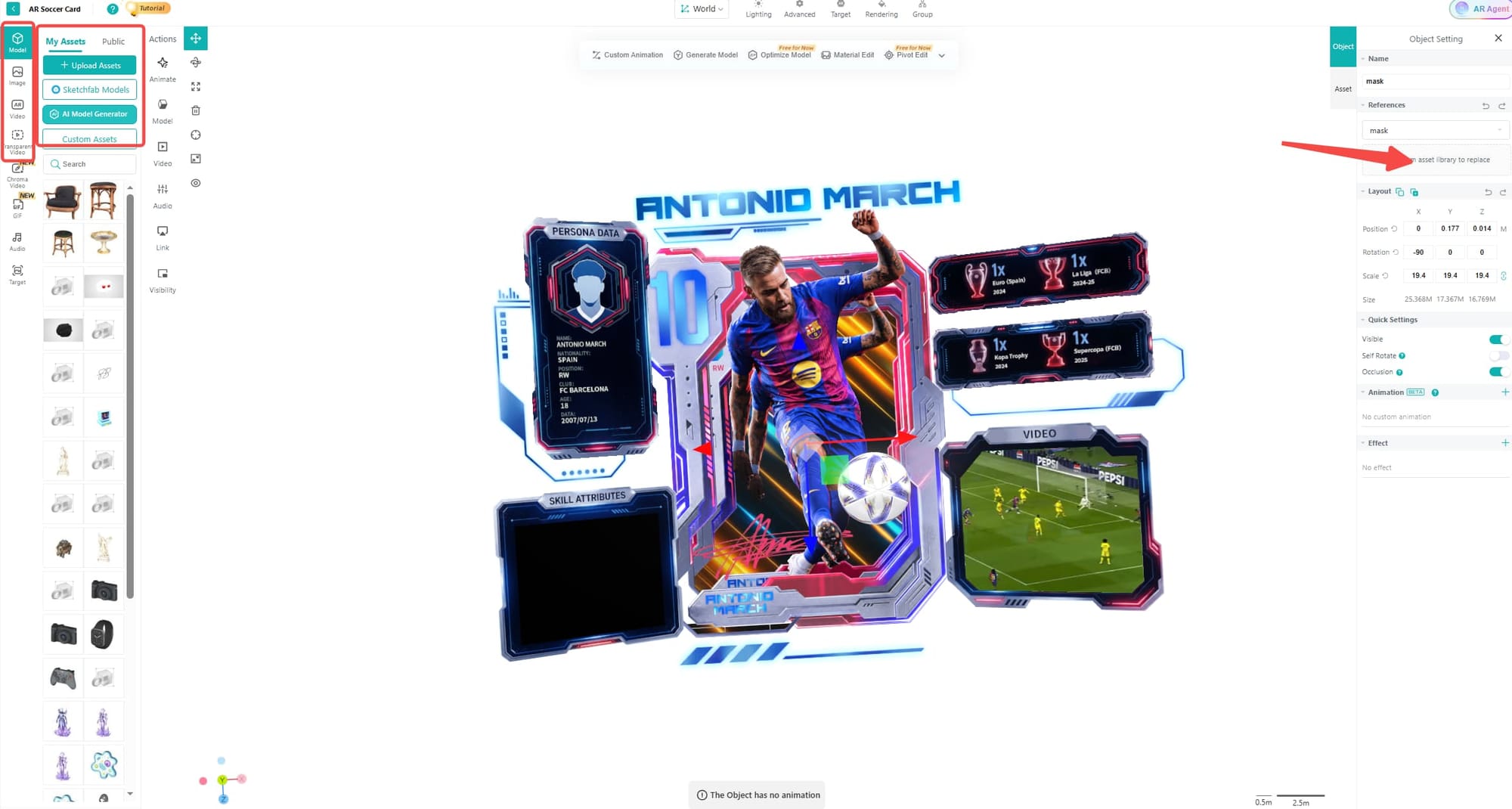 Augmented Reality Sports Kivicube Replace AR Assets