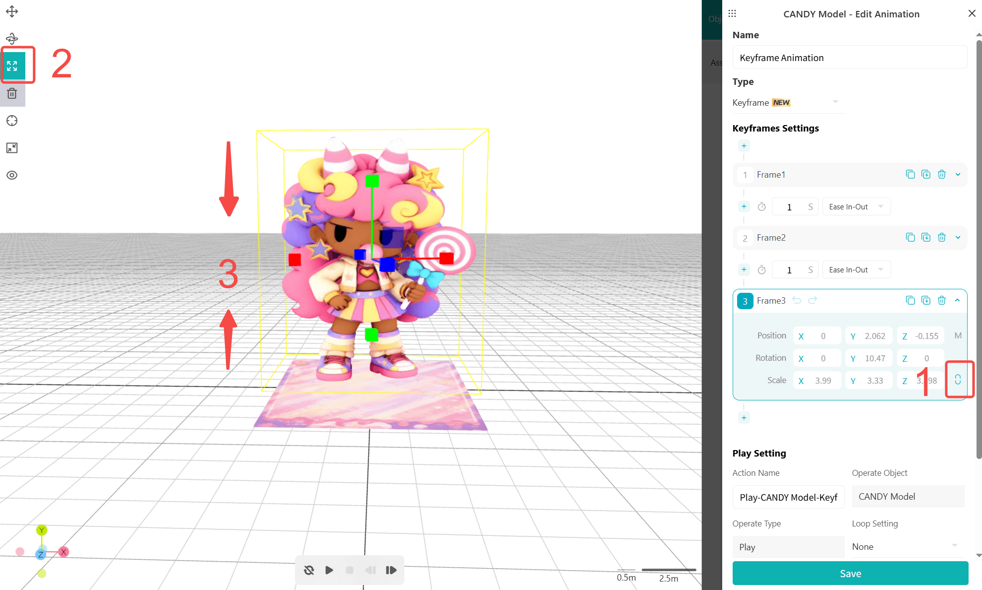Animate the Scale for Each Keyframe