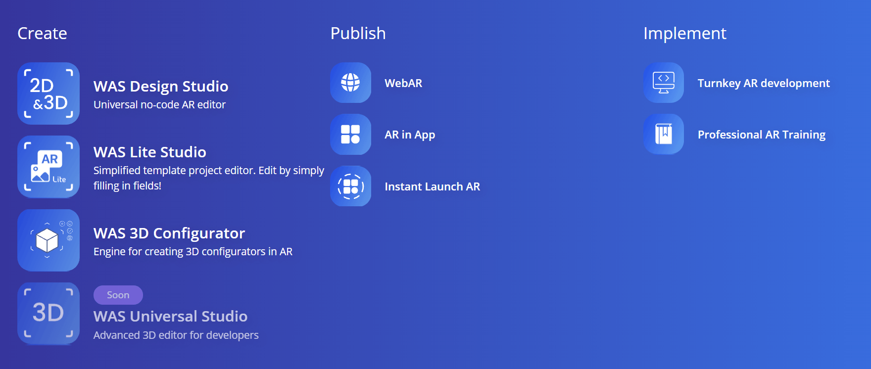 Web-AR.Studio Editing & Publication Methods