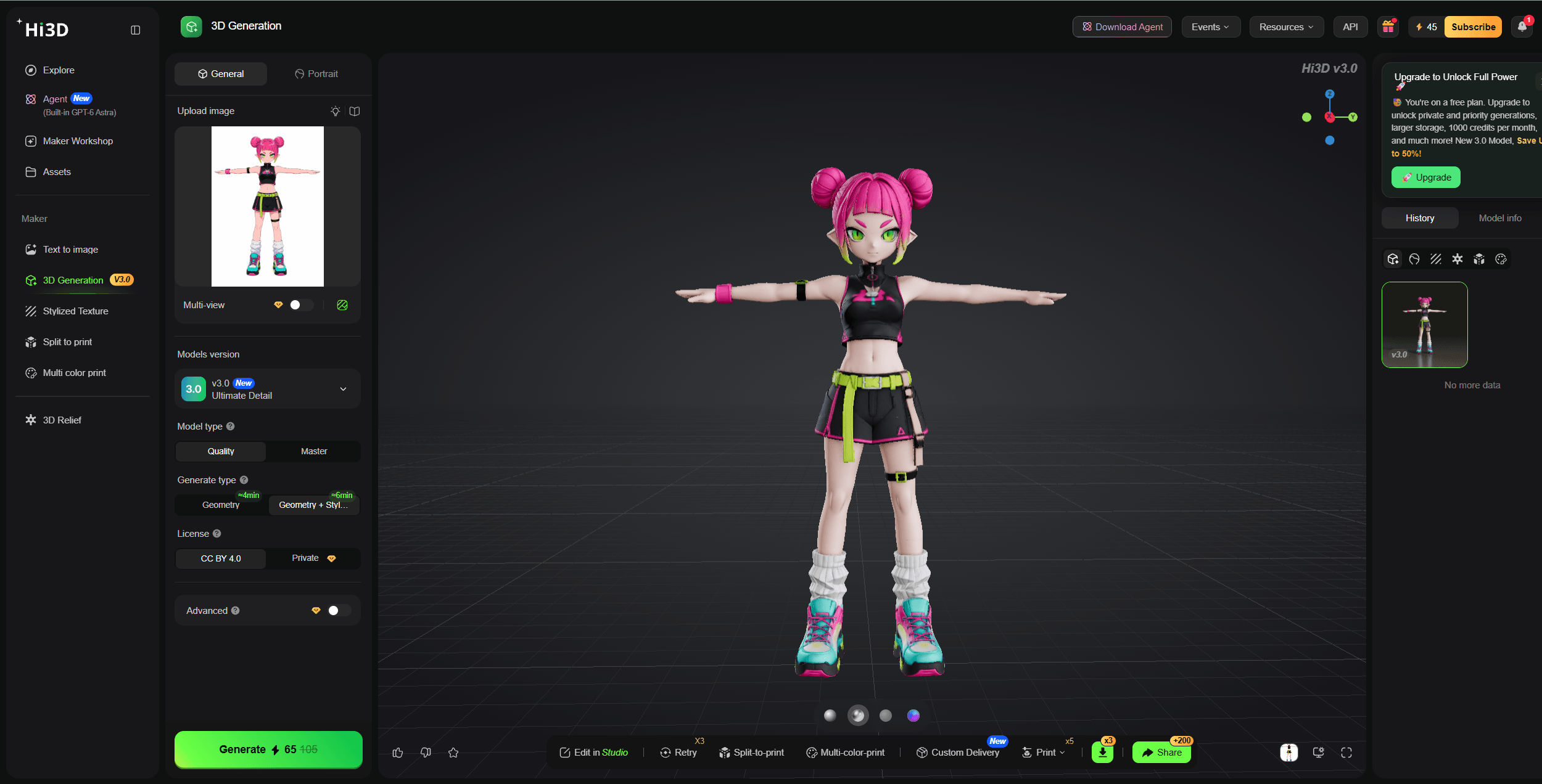3D Model Generated by Hi3D